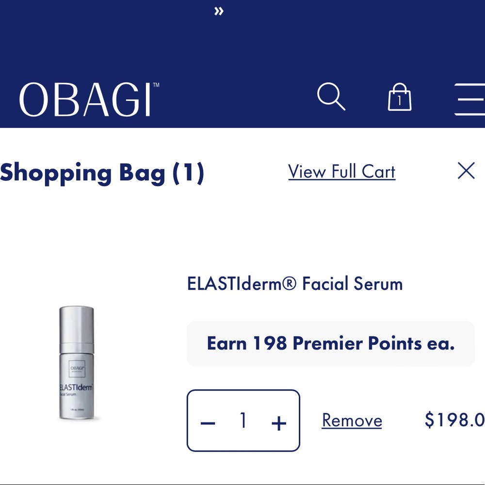 Obagi Elastiderm Facial Serum -New/Sealed